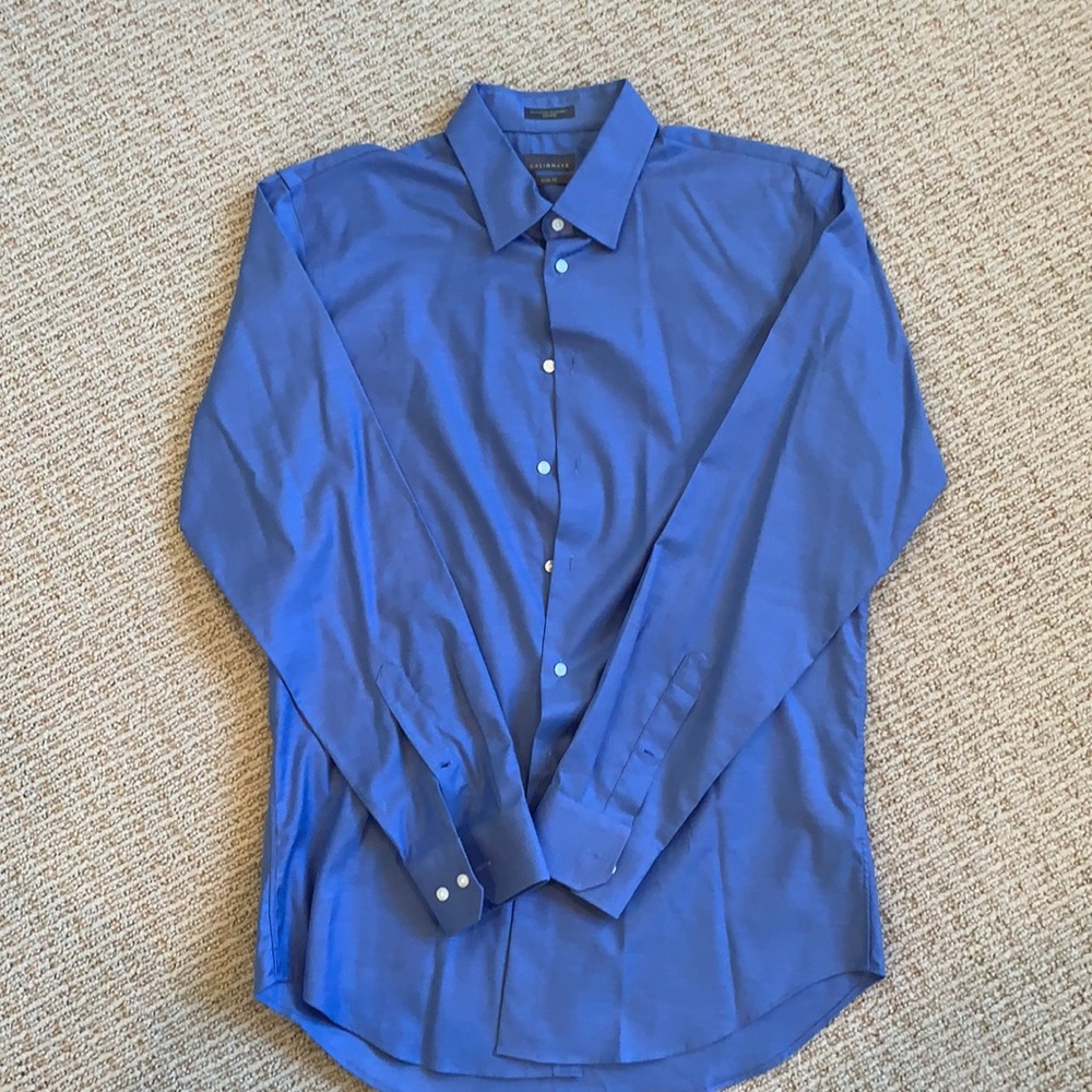 Solid Blue Button Down 16/34-35
